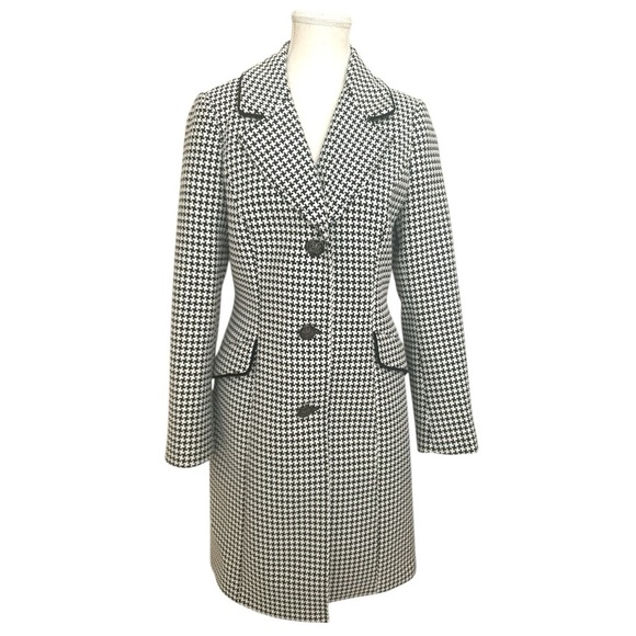 White House Black Market Houndstooth Coat Size Small NWT - Picture 4 of 12